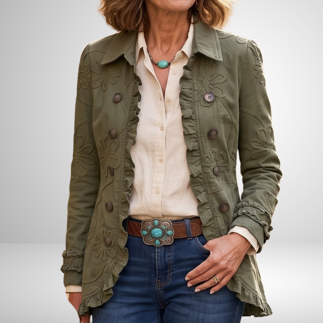 Francisca | Floral Embroidered Boho Jacket