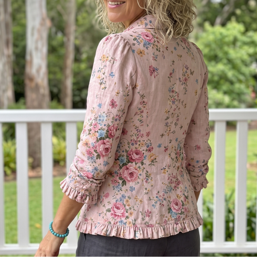 Bettany™ - Floral Ruffle Button-Up Jacket