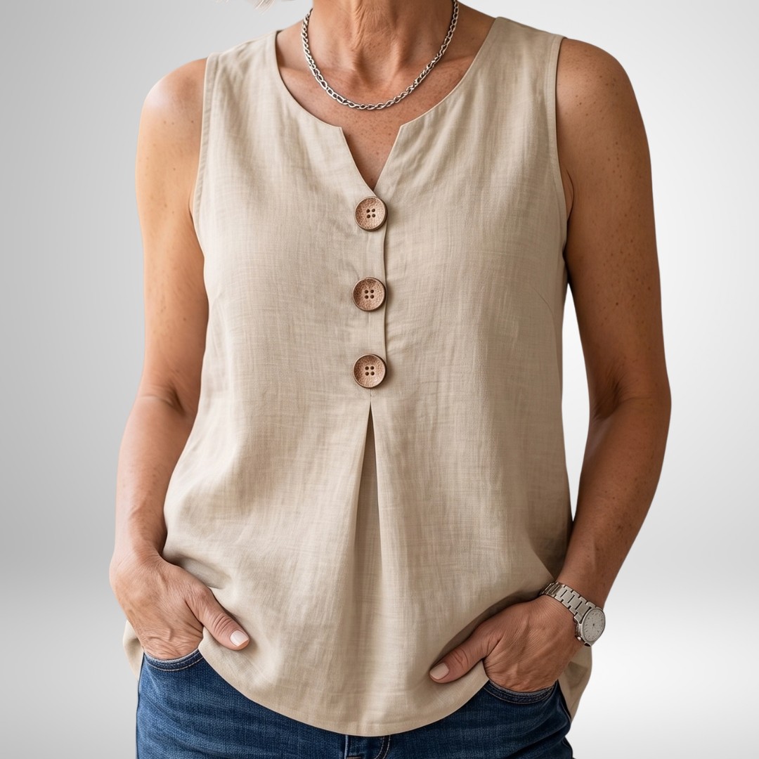 Maryellen | Sleeveless Button Tank Top