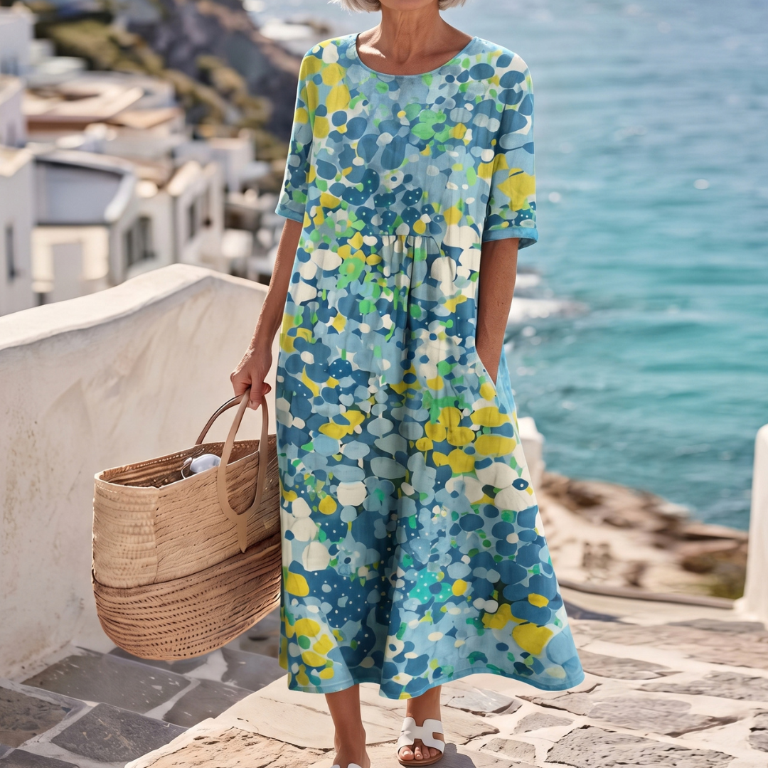 Elena | Loose and Lightweight Floral Midi Dress