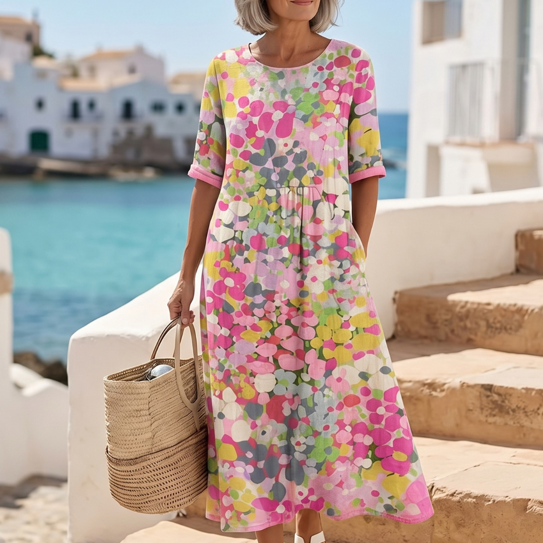 Elena | Loose and Lightweight Floral Midi Dress