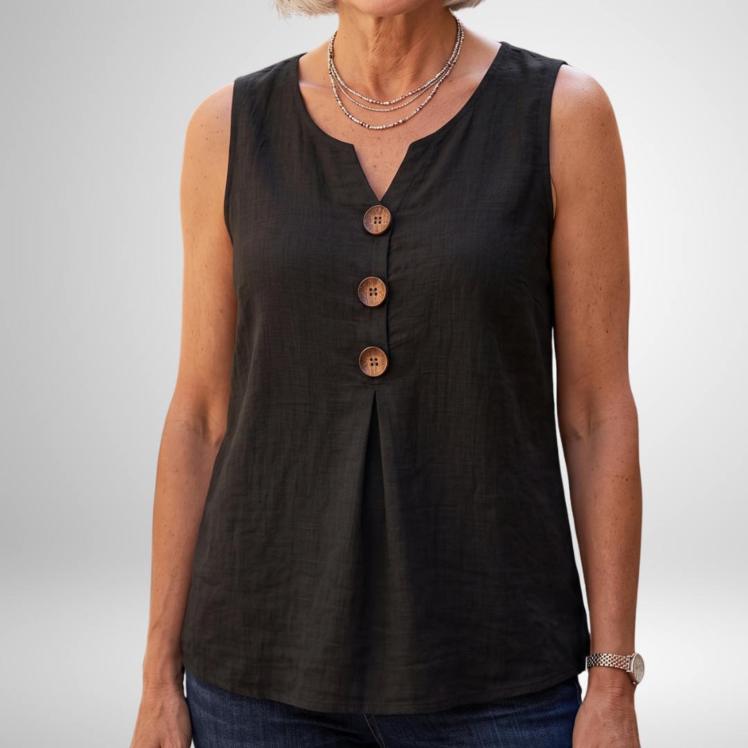 Maryellen | Sleeveless Button Tank Top