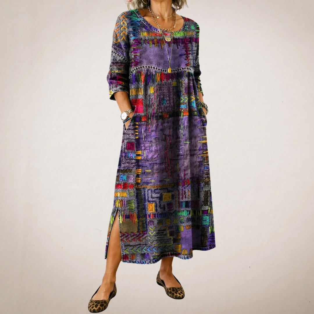 Manuela | Dress with Ethnic Patchwork