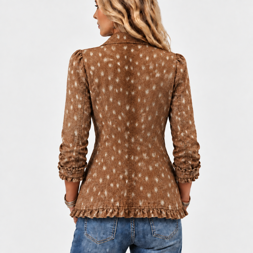 Nolinda™ - Boho Chic Ruffled Jacket with Animal Print