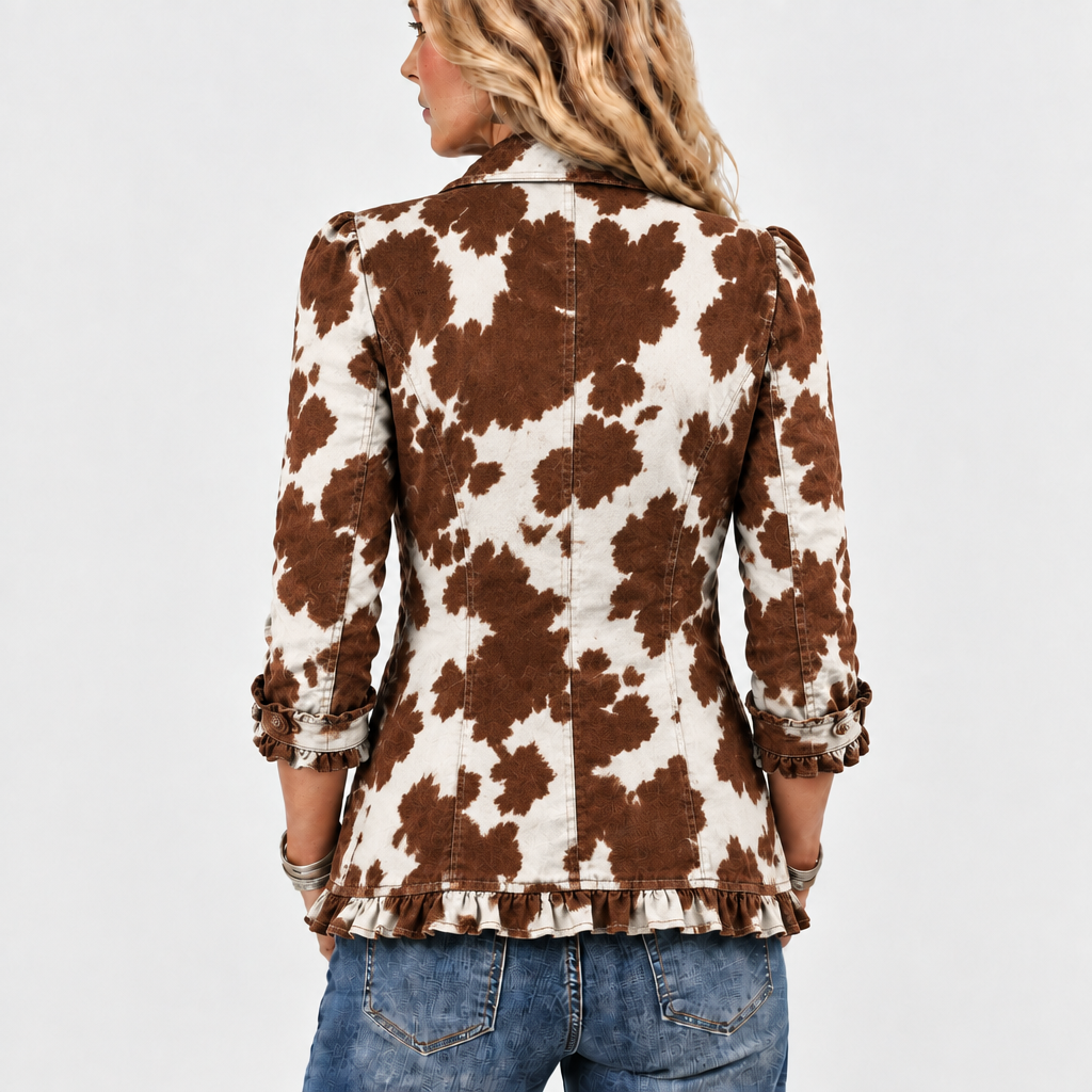 Holliday™ - Ruffled Cow-Print Jacket