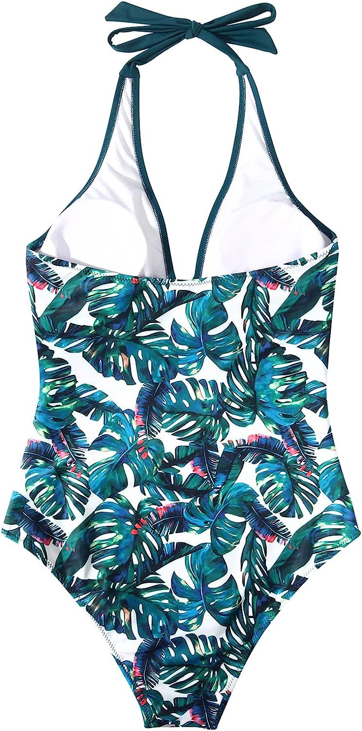 V-Neck Halter Neck Backless Swimsuit