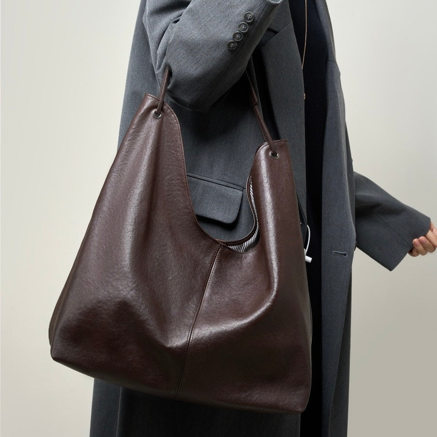 Novia™ Minimalist Leather Tote Bag - Clean Everyday Essential Style