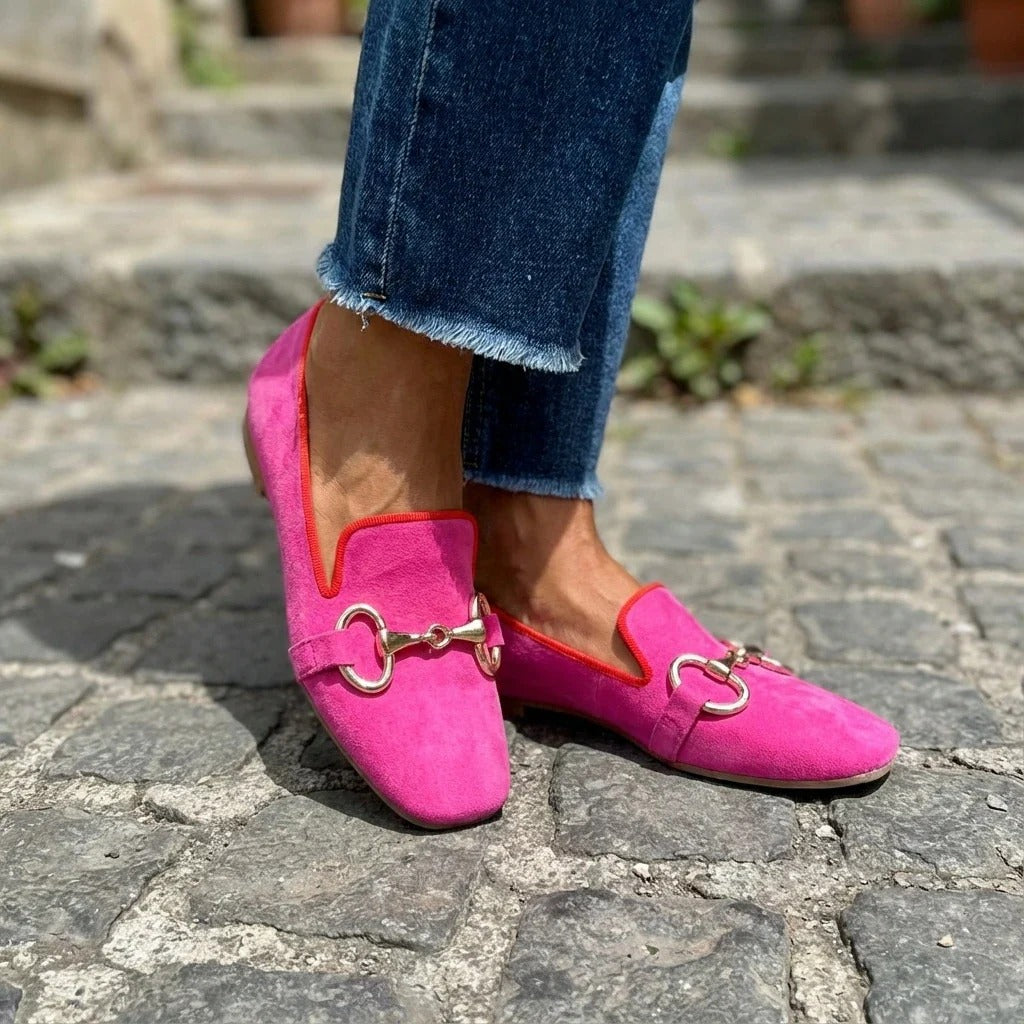 Mia | Fluorescent Loafer With Metal Detail