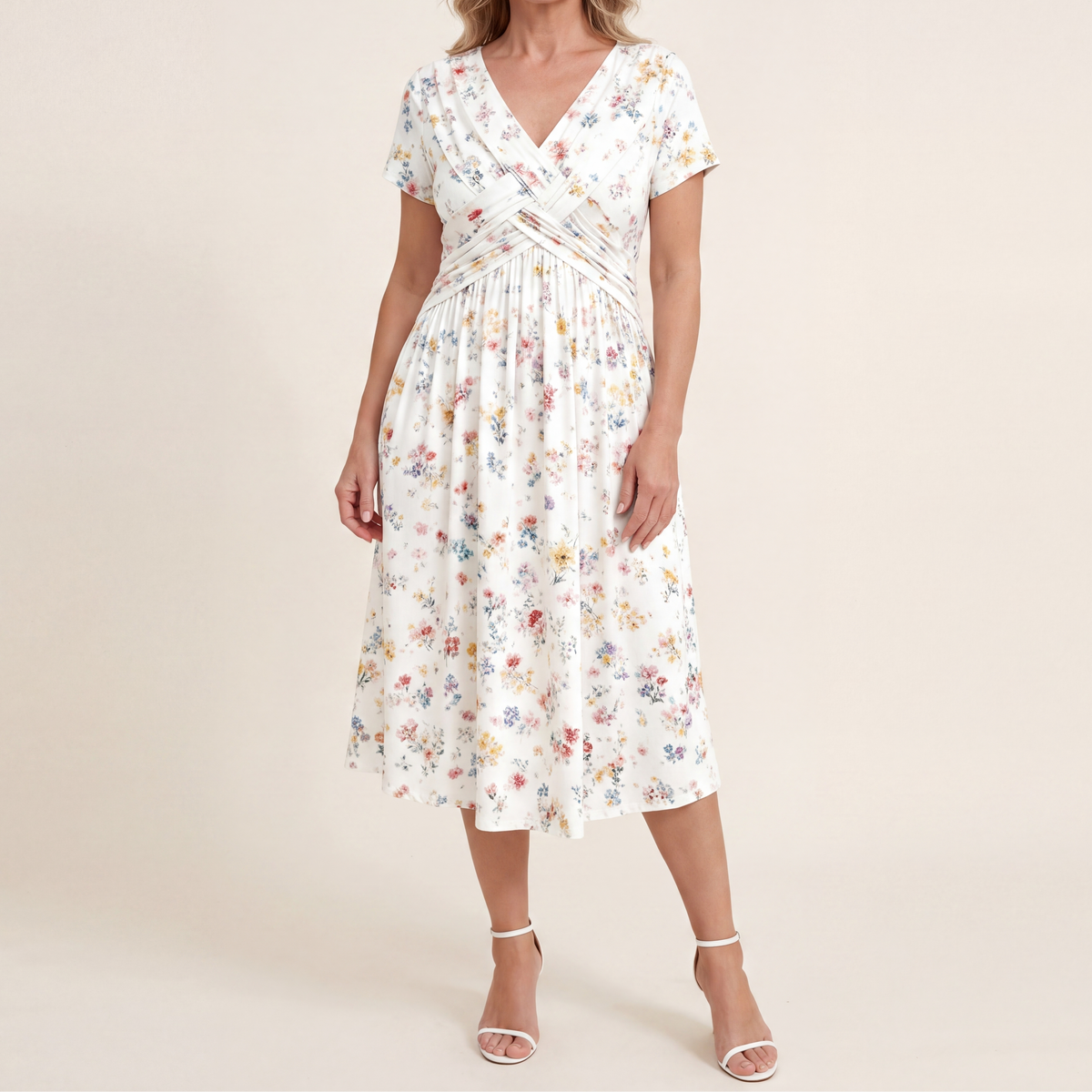 Theresa | Floral Twist Waist Dress