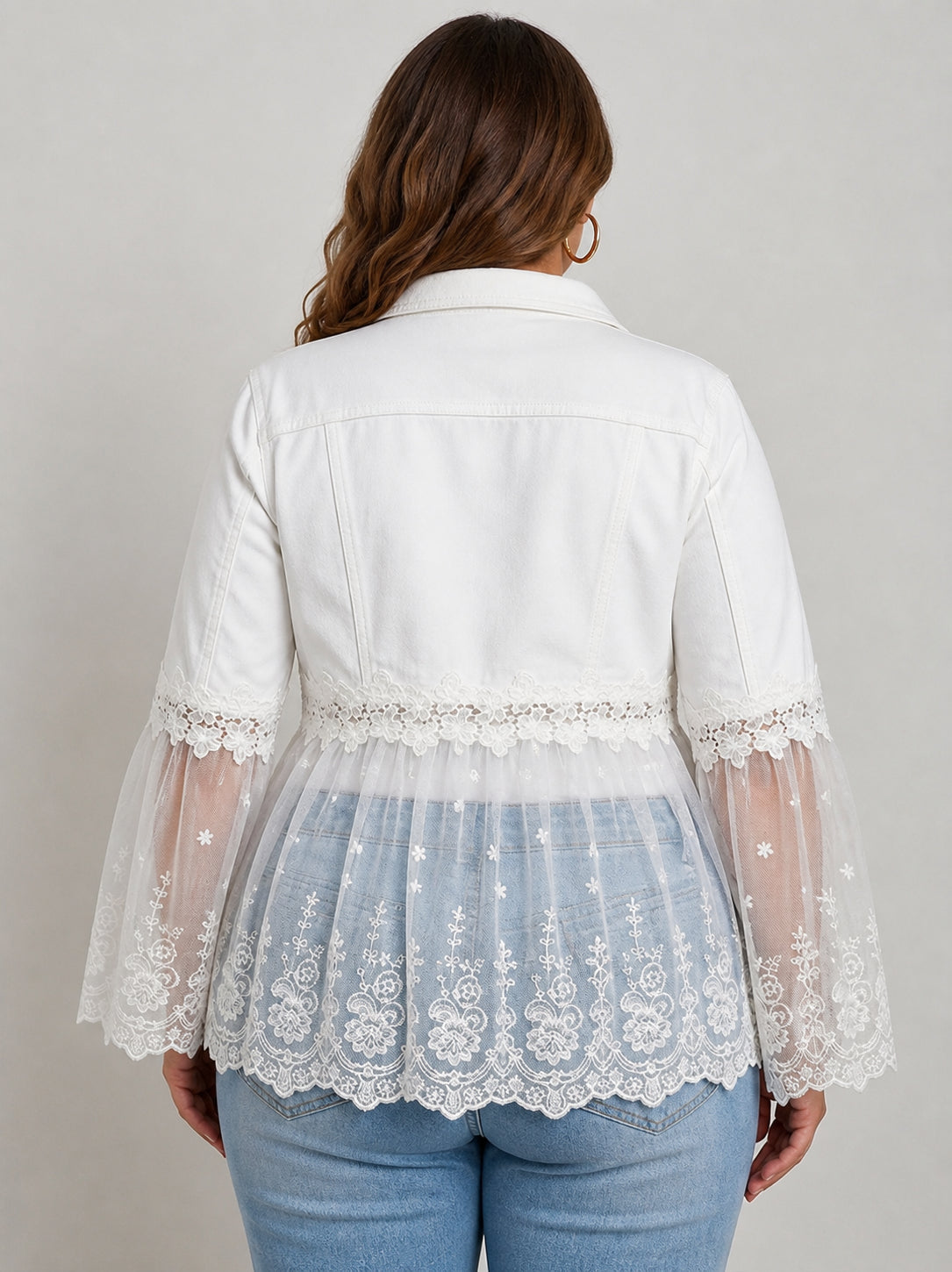 Melody | Jacket with Lace and Sheer Hem